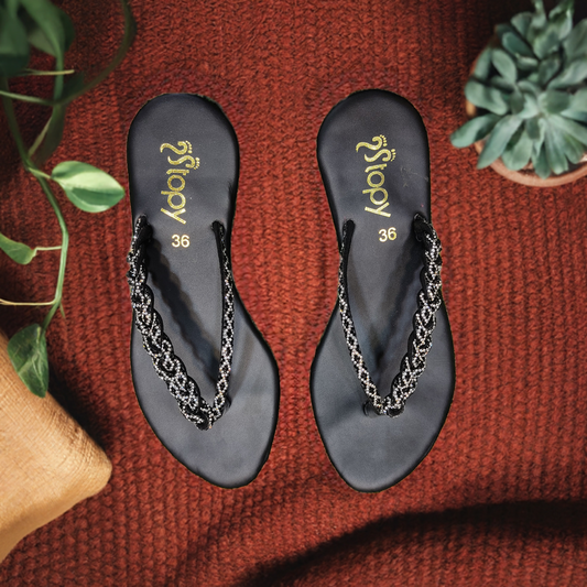 Elegant Twinkle Twist flat slippers for women, comfortable and stylish footwear ideal for daily wear.
